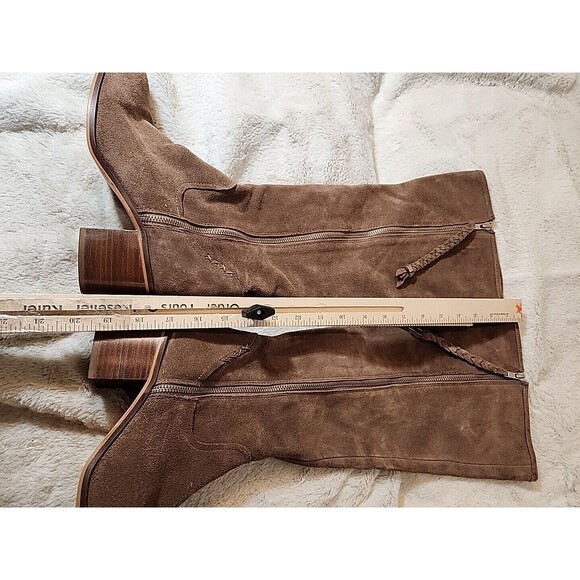 Steve Madden Designer Womens Boots Shoes Leather Suede LASSO Taupe US Size 10 M - Picture 7 of 11